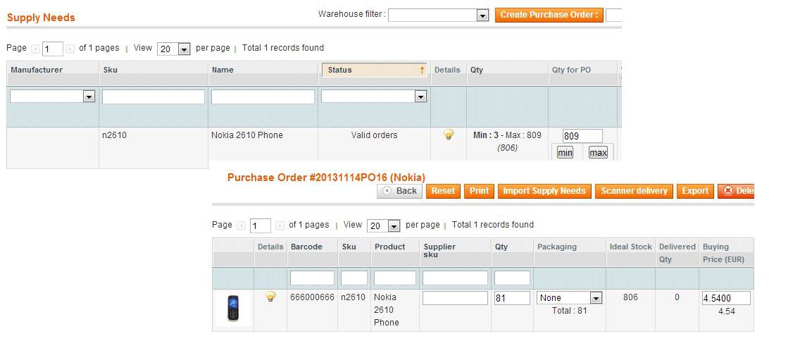 back order magento erp supply needs