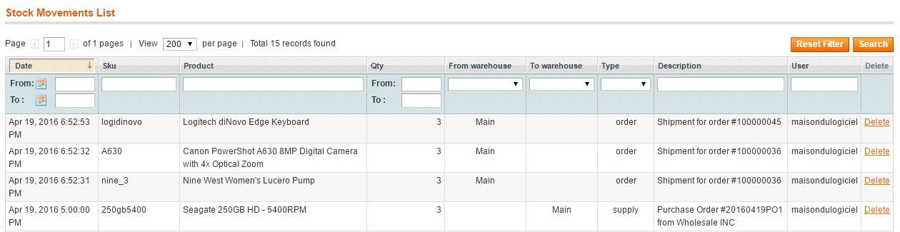 stock movement wms magento