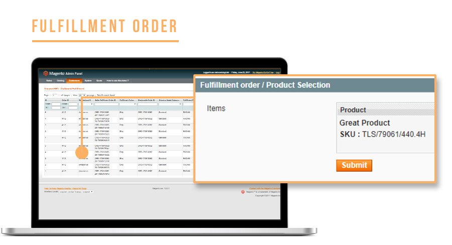 Screen Amazon Magento FBA fulfillment order