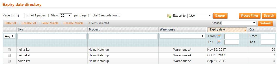 expiry date directory magento