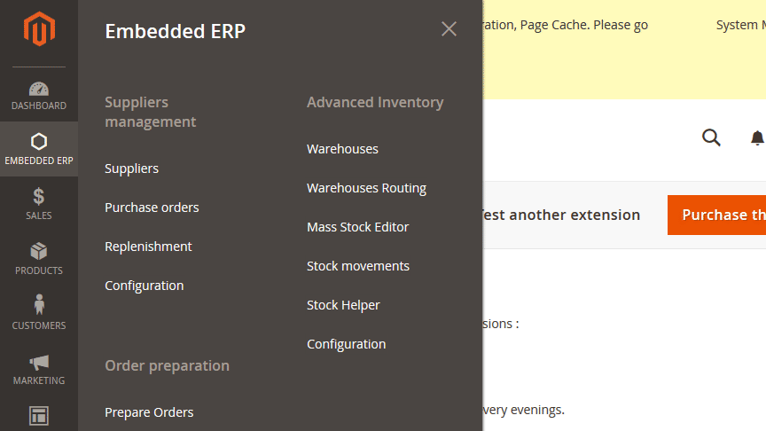 erp menu m2