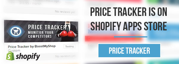 Price Tracker shopify screen
