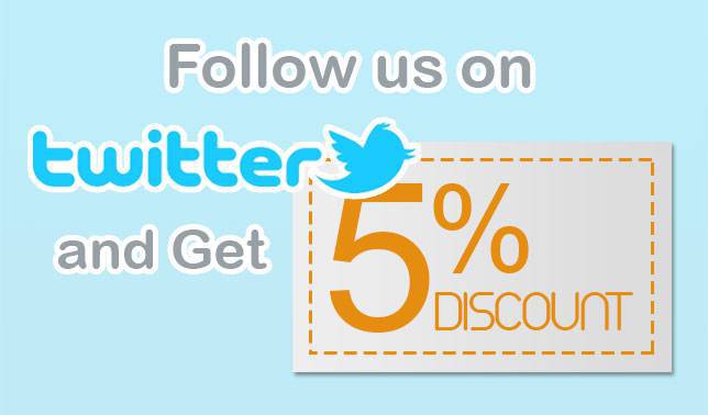 follow us and get 5%